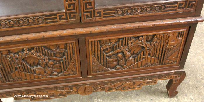 SOLID Mahogany Highly Carved in the Asian Style 2 Door Display Cabinet
Located Inside – Auction Estimate $200-$400