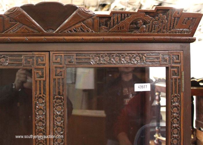 SOLID Mahogany Highly Carved in the Asian Style 2 Door Display Cabinet
Located Inside – Auction Estimate $200-$400