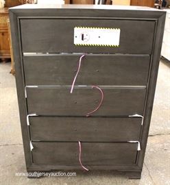 NEW 5 Drawer Chest in the Gray Wash with Chrome Trim By “Favorite Design SDN.”
(hardware inside drawer)
Located Inside – Auction Estimate $100-$300