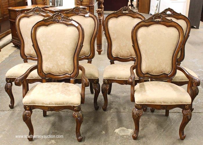 8 Piece Contemporary Carved and Banded Mahogany Dining Room Set – Table has 2 Leaves
Located Inside – Auction Estimate $400-$800