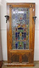 ANTIQUE Leaded Glass Decorated Panel with Sconces
Located Inside – Auction Estimate $200-$400