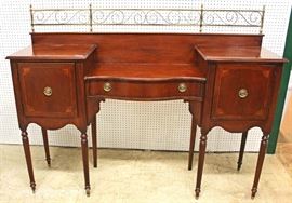 Mahogany Step Down Buffet with Brass Gallery by “Palmer House Collection by Lexington Furniture”
Located Inside – Auction Estimate $300-$600