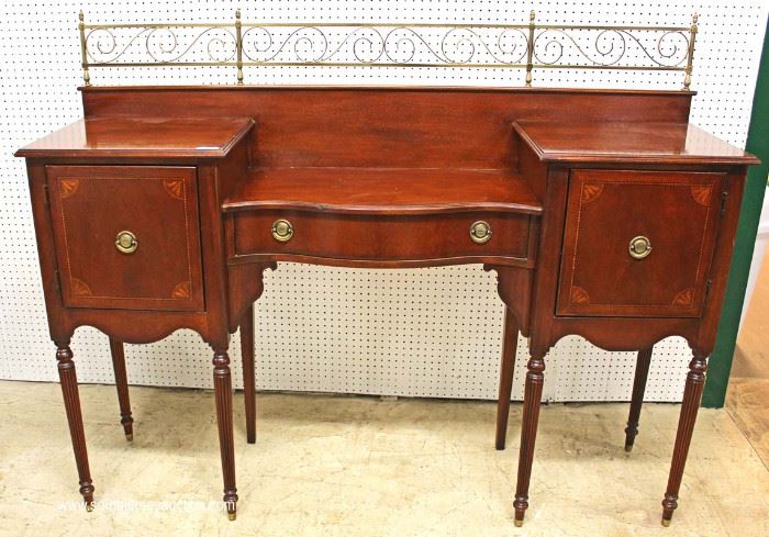 Mahogany Step Down Buffet with Brass Gallery by “Palmer House Collection by Lexington Furniture”
Located Inside – Auction Estimate $300-$600