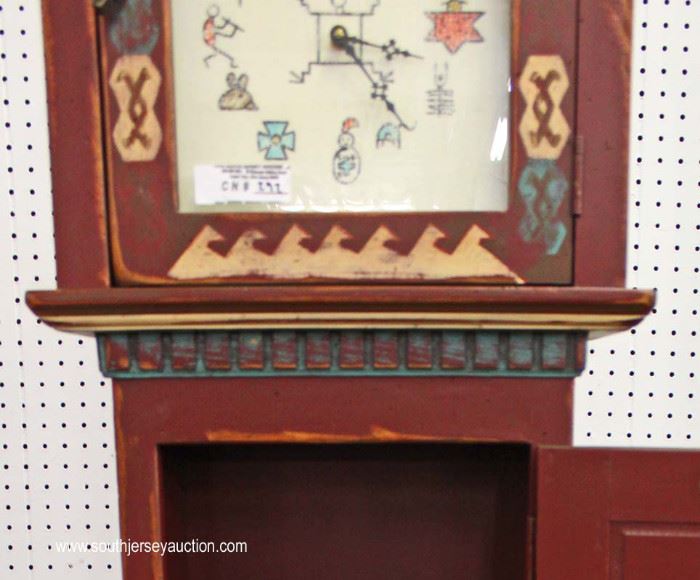 Paint Decorated Tall Case Clock in the Manner of Aztec by “Eddy West”
Located Inside – Auction Estimate $200-$400
