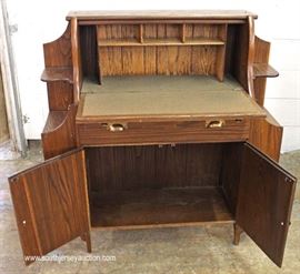 ANTIQUE Oak Drop Front Desk with Fitted Interior and Bookcase Sides
Located Inside – Auction Estimate $100-$300