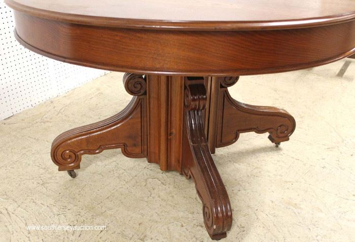 ANTIQUE 48” Walnut Victorian Breakfast Table with 1 Leaf
Located Inside – Auction Estimate $200-$400