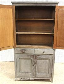 ANTIQUE Pierce Tin Country Pie Safe in the Gray Wash Paint – May be Original
Located Inside – Auction Estimate $300-$600