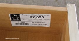 Toasted Almond Egg 2 Drawer Decorator Console Table with Original Tags
Located Inside – Auction Estimate $100-$300