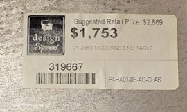 Modern Distressed One Drawer Table by “Habersham Furniture” with Original Tags
Located Inside – Auction Estimate $200-$400