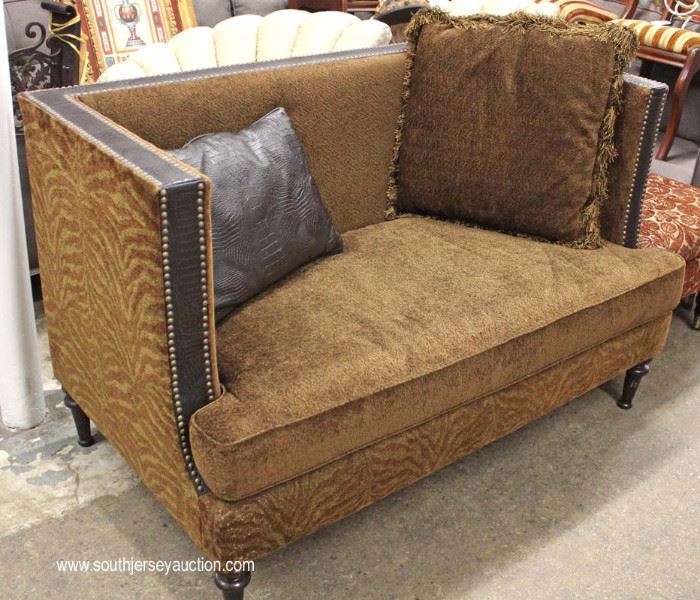QUALITY High Back Even Arm Fabric and Leather Decorator Loveseat by “Rachlin Furniture”
Located Inside – Auction Estimate $300-$600