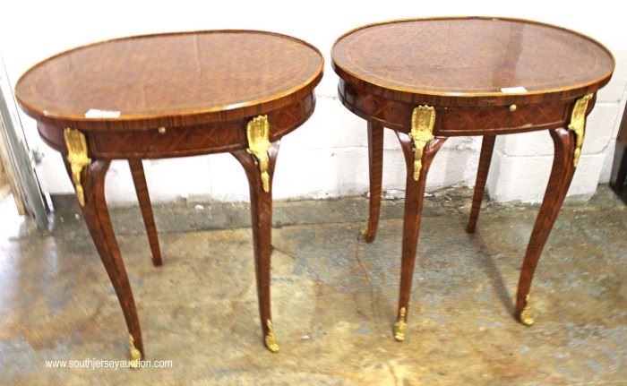 PAIR of Oval French Style One Drawer Stands with Applied Bronze
Located Inside – Auction Estimate $100-$300
