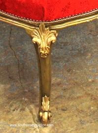UNIQUE PAIR of Leaf Carved Sun Flower Top Fireside Chairs in the Gold Gilt Style
Located Inside – Auction Estimate $300-$600