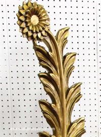 UNIQUE PAIR of Leaf Carved Sun Flower Top Fireside Chairs in the Gold Gilt Style
Located Inside – Auction Estimate $300-$600