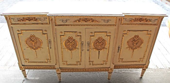 FANCY French Style VINTAGE Paint Decorated Buffet
Located Inside – Auction Estimate $200-$400