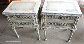 PAIR of French Style VINTAGE Paint Decorated Night Stands
Located Dock – Auction Estimate $100-$200