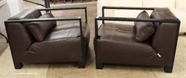 PAIR of Mahogany Frame and Leather Modern Design Club Chairs
Located Inside – Auction Estimate $200-$400