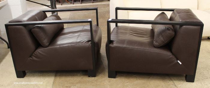 PAIR of Mahogany Frame and Leather Modern Design Club Chairs
Located Inside – Auction Estimate $200-$400