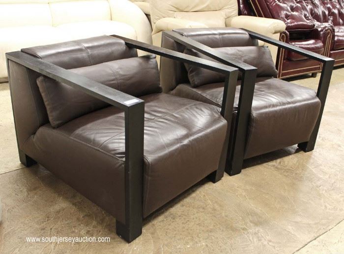 PAIR of Mahogany Frame and Leather Modern Design Club Chairs
Located Inside – Auction Estimate $200-$400