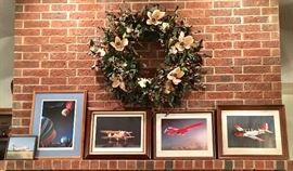 SEVERAL AVIATOR AIRPLANE & JET FRAMED & SIGNED PHOTOS
