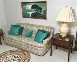 ETHAN ALLEN SOFA & LOVESEAT, PLUS LEXINGTON TABLE.