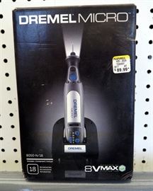 Dremel Micro Rechargeable Rotary Tool, New In Box, Includes Charger Accessory Case And 18 Accessory Tips