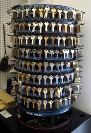 Key Blanks Including Rotating Display Assorted Shapes, Sizes, Vehicles, Master Keys And More