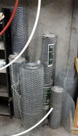 Galvanized Poultry Fencing And Square Mesh Fencing Assorted Sizes, 8 Full Rolls Plus Partials
