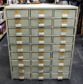 21 Drawer Metal Parts Cabinet 3' x 24" x 12",
