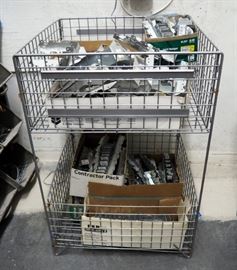 Joist Hanger Assortment Of Various Sizes And Wire Rack Storage/Display