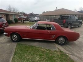 1966 Ford Mustang
Restored from 1993 to 1996
Engine: 200ci in-line straight six (runs)
Transmission: 3 speed automatic
Interior: Pony interior
Mileage: 160,000
Body panels replaced when restored: Hood
Both front fenders
Both Doors
Trunk lid
Both floor pans
