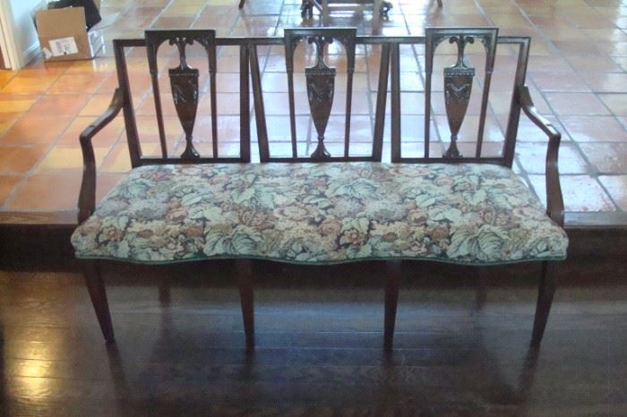 Antique Hepplewhite style settee.