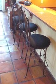 Three bar stools,