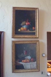 Pair original oil paintings, one by G. Upsilver.