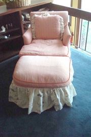 Occasional chair and ottoman.