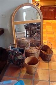 Mirror, baskets & etc.