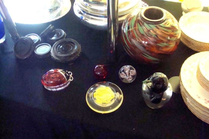 Some Murano glass items.