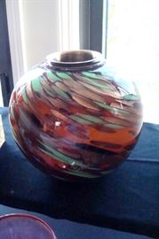Outstanding Murano hand blown glass flower holder with original insert.