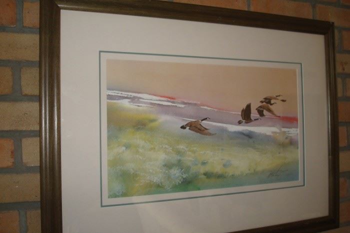 Limited edition "Morning Mist Canada Geese" by Mort Solberg.
