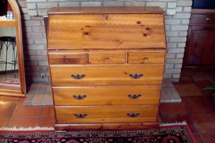 vintage pine fall front desk/secretary.