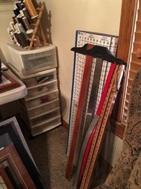 Sewing miscellaneous- threads, yard sticks, cutting boards, sewing feet, etc