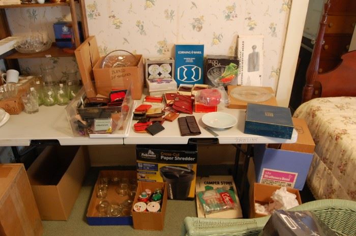 New old stock in original boxes, vintage BLENKO in original box, WEBB Crystal in box and all kinds of stuff