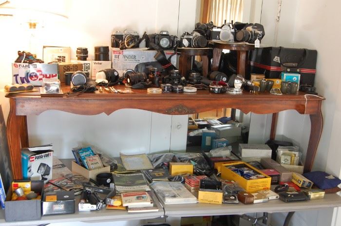 Great collection of vintage 35mm Nikon cameras and accessories