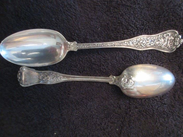 3 Tiffany and co 1878 Olympian "Venus Born of the Sea"pattern serving spoons