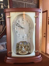 Seiko wood table top clock WITH BRASS CHIMES QXW212BRH