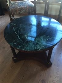 The Bombay round marble top coffee table