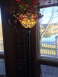 Tiffany style pole lamp