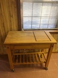 Butcher block cart with sink