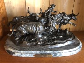 Frederick Henderson bronze stampede 