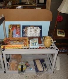 games, puzzles, stuffed animals