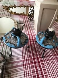 MIDDLE EASTERN OIL LAMPS WITH TURQUOISE